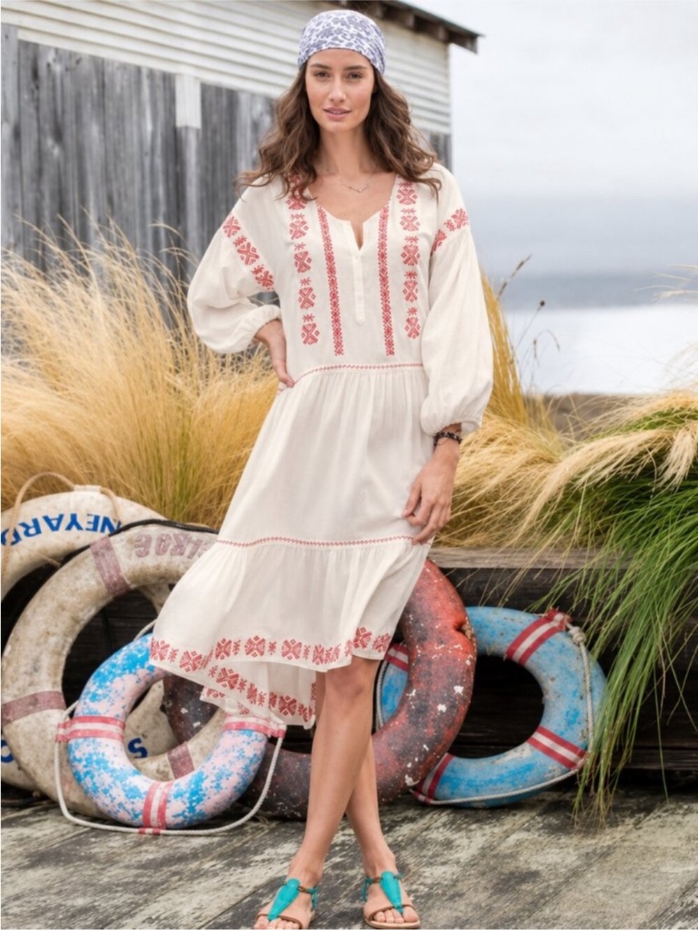 SUNDANCE: Embroidered Easy Dress
